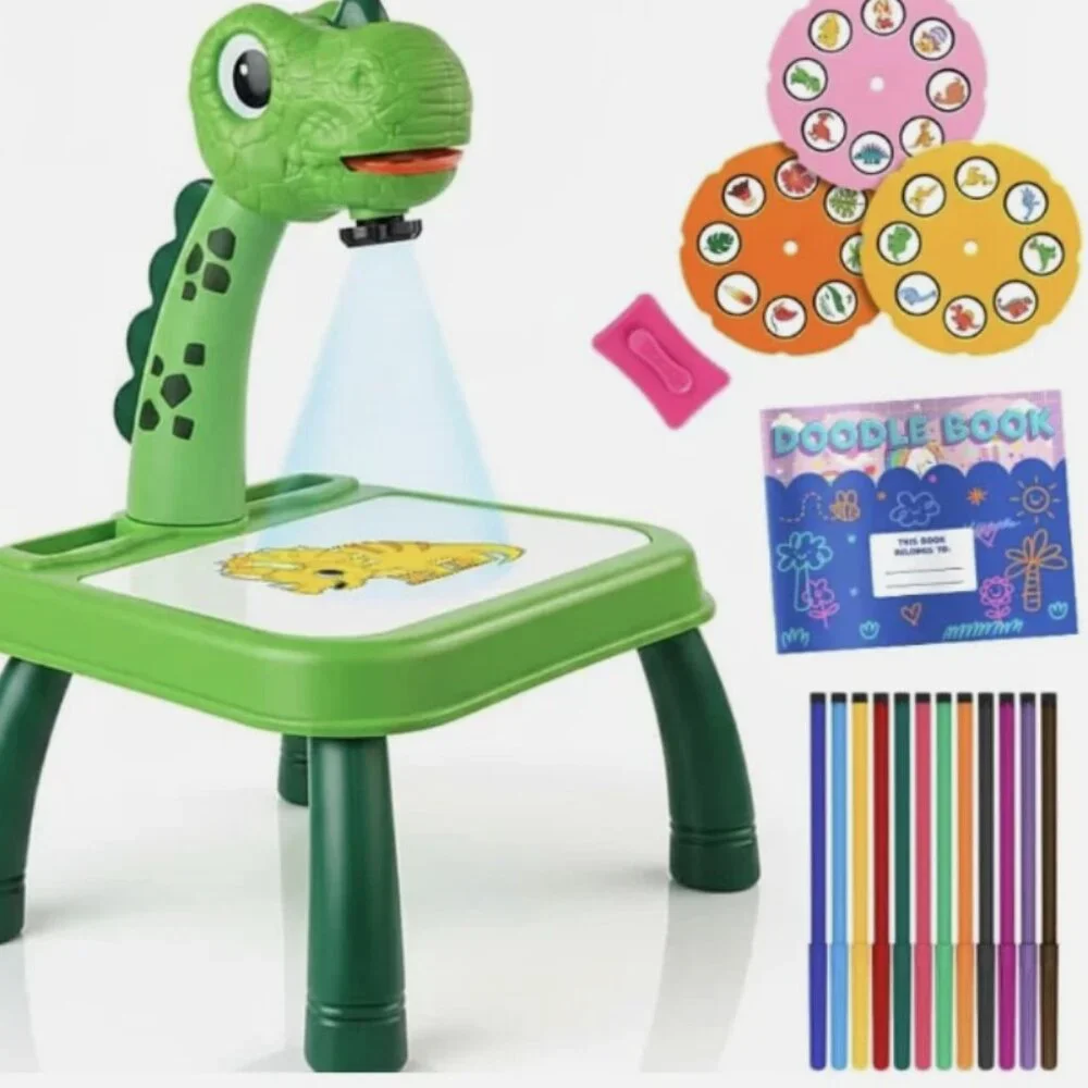 Dinosaur Projection Painting Table, Erasable Doodle Board